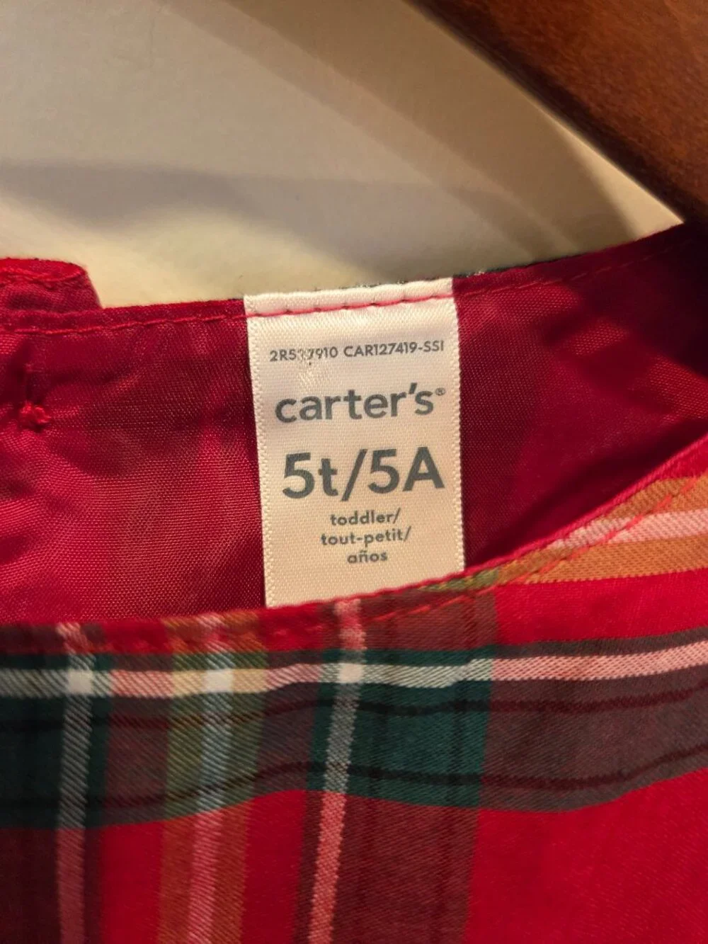 Carters toddler plaid